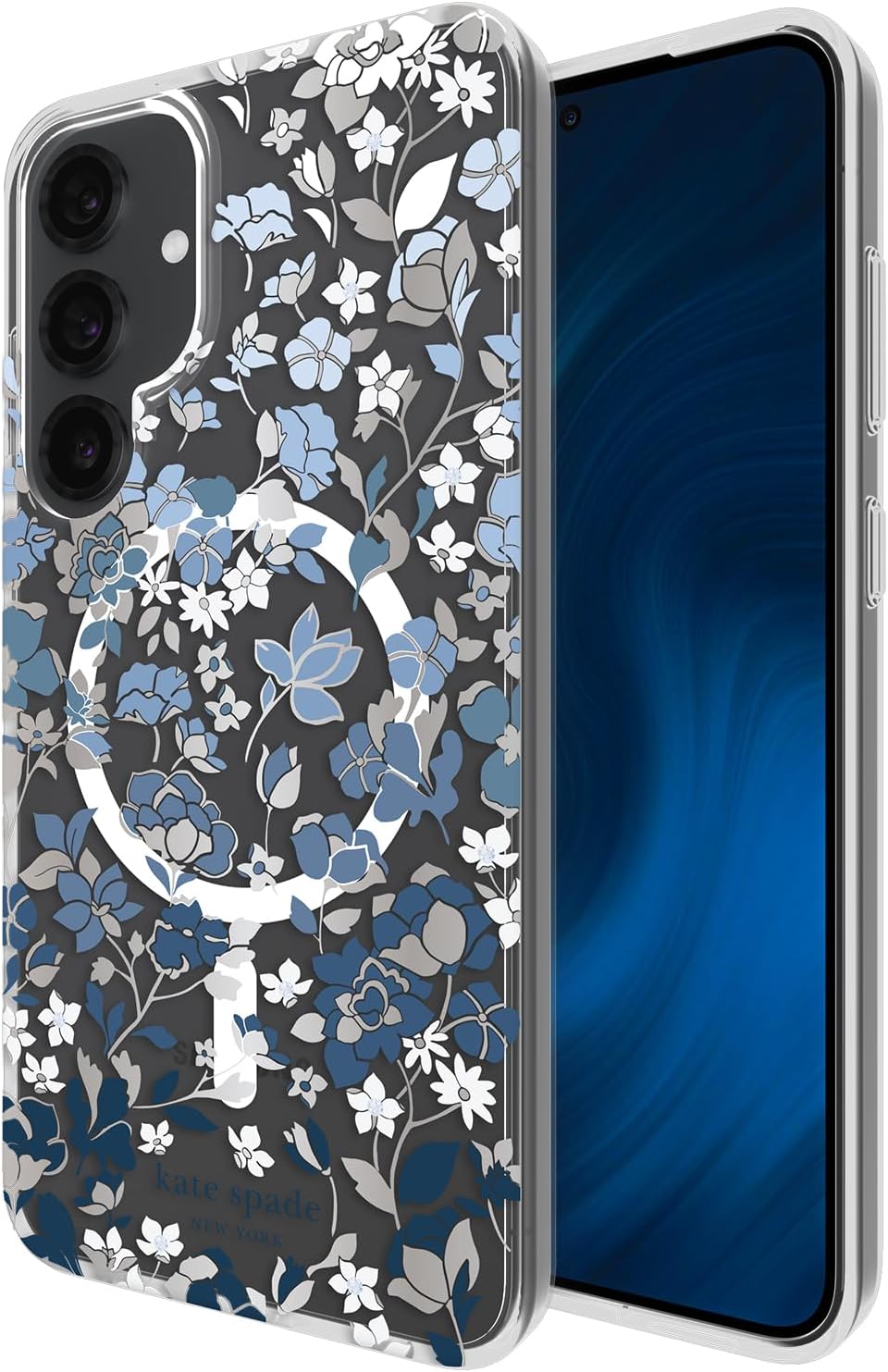 Samsung Galaxy S25 Plus Case - Flowerbed Blue Gems Design