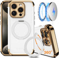 iPhone 15 Pro Max Case 6.7in White Gold - 360 Spin Magnetic Stand