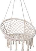Hammock Chair Macrame Swing with Side Pocket - Cozy Reading Seat