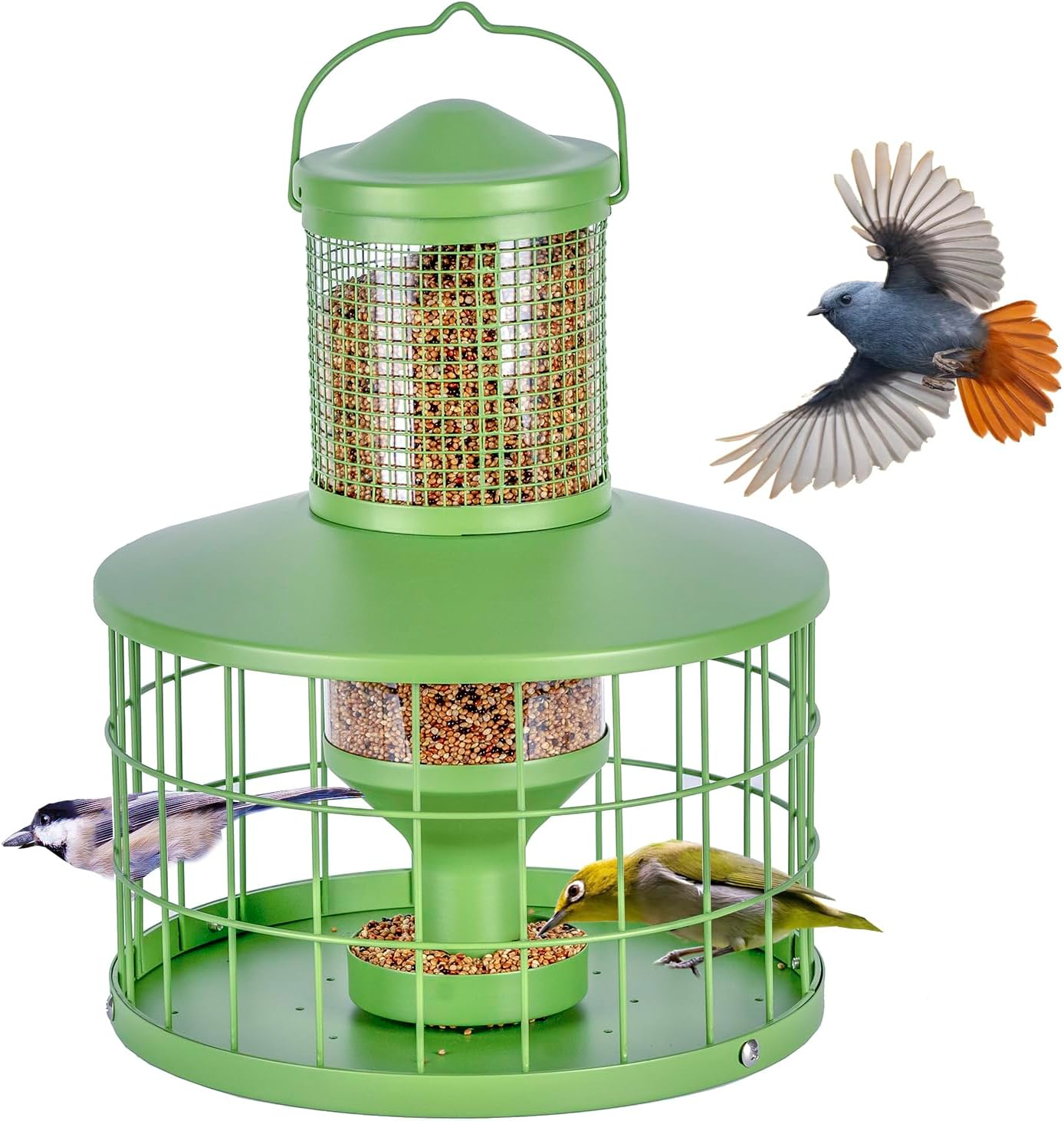 Caged Bird Feeders Squirrel-Proof Design for Small Birds