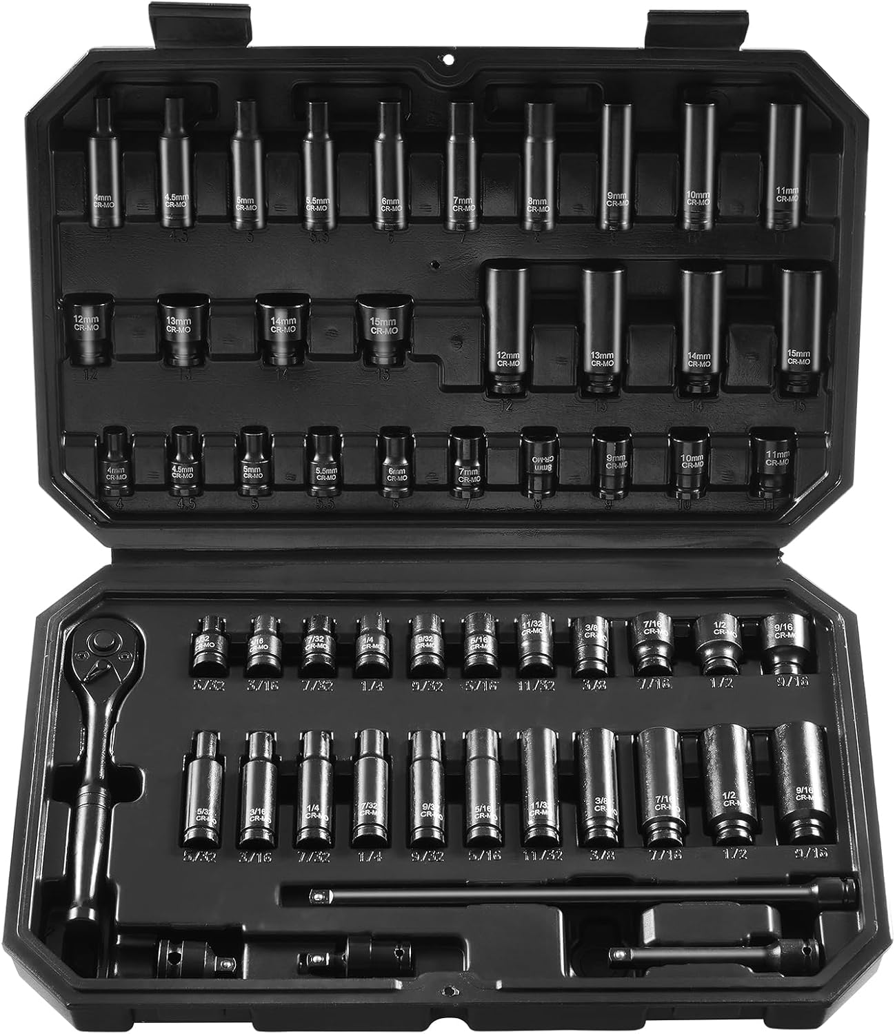VEVOR 55-Piece Impact Socket Set for High Torque Performance