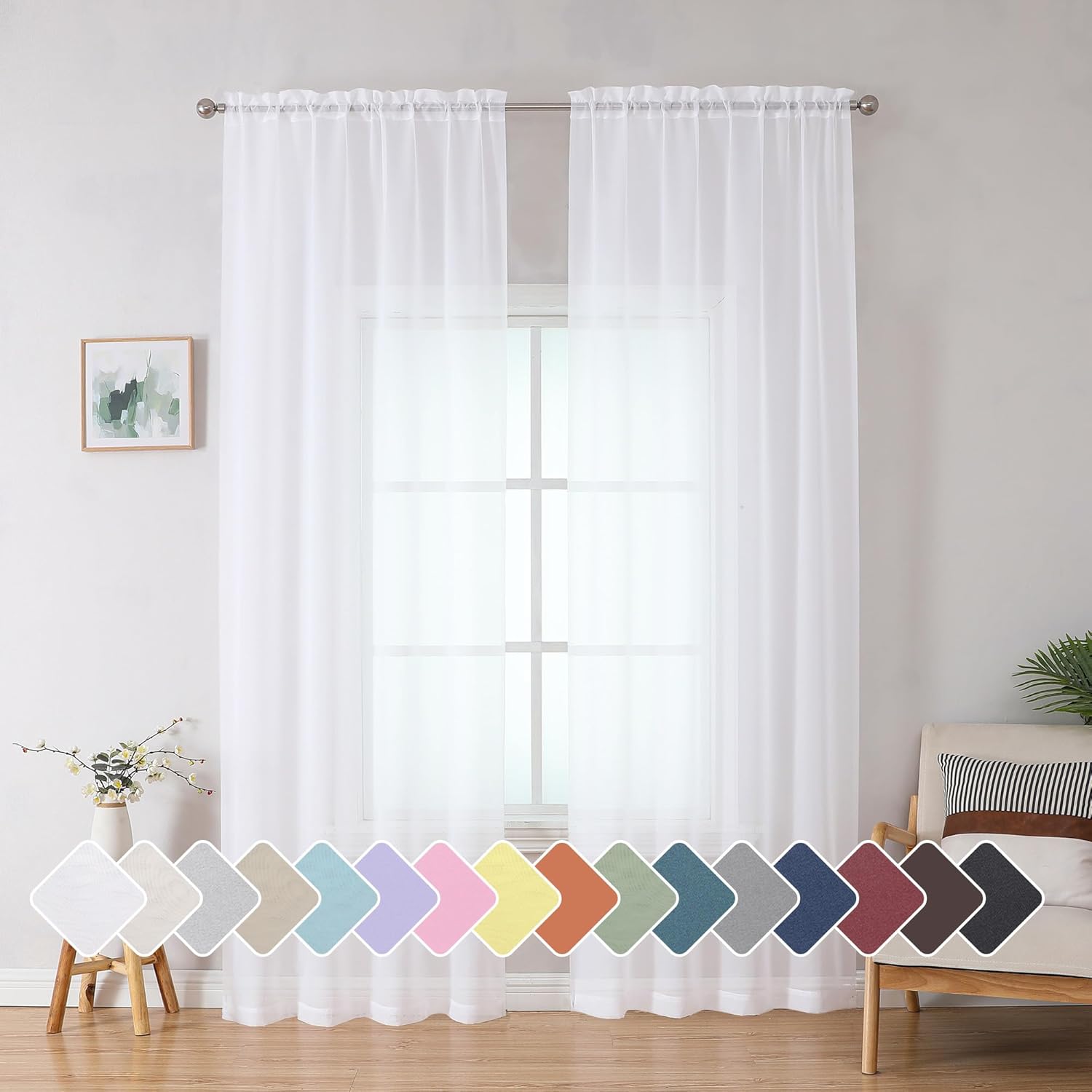 Elegant Light Filtering Sheer Curtains