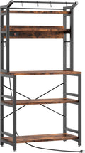 Bakers Rack with Power Outlet and 5-Tier Storage - Stable Microwave