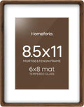 Elegant 8.5x11 Picture Frame in Brown Wood for Art Display