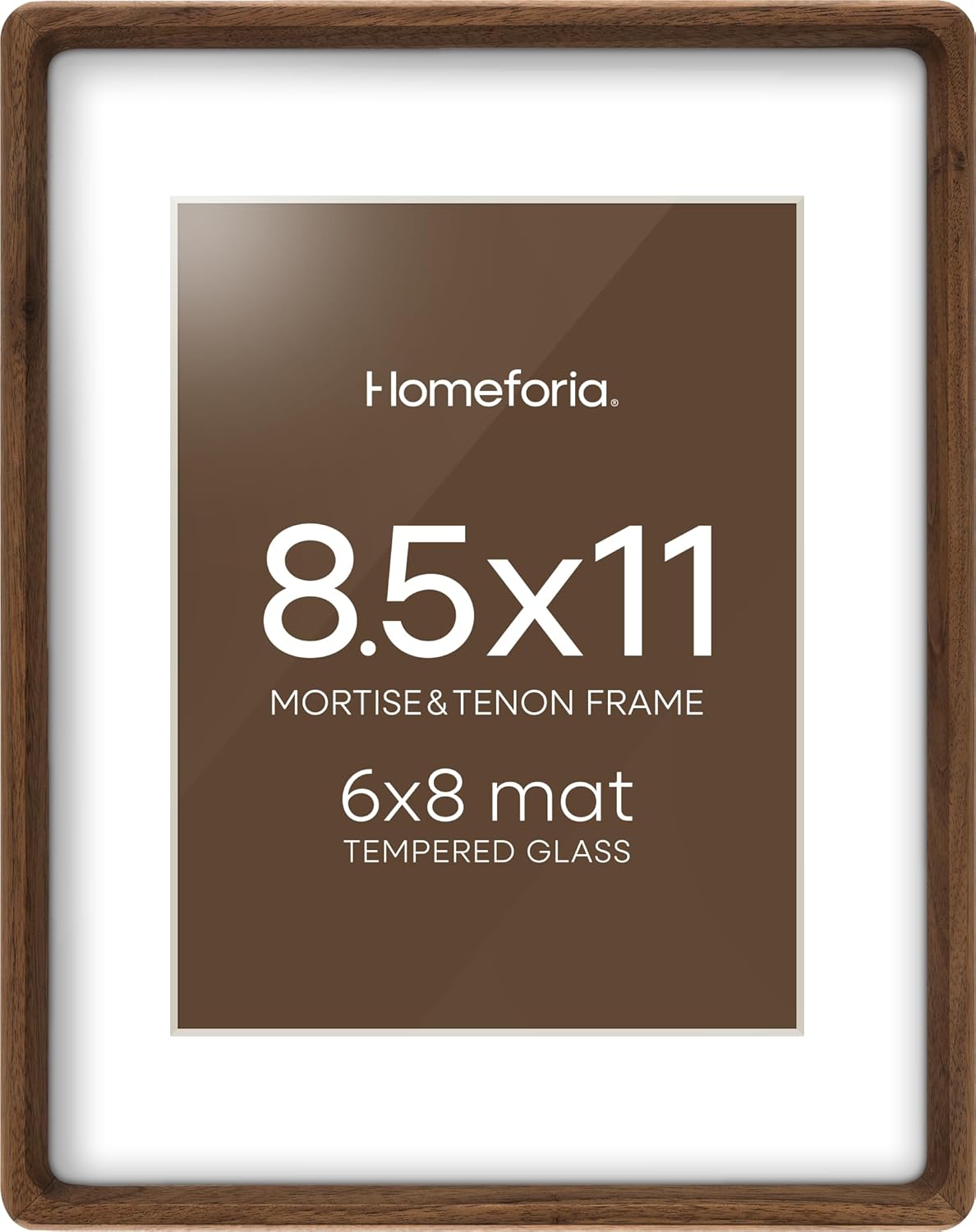 Elegant 8.5x11 Picture Frame in Brown Wood for Art Display