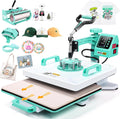 15x15 Heat Press 5in1Combo - Versatile Mint+White Swing-Away Machine