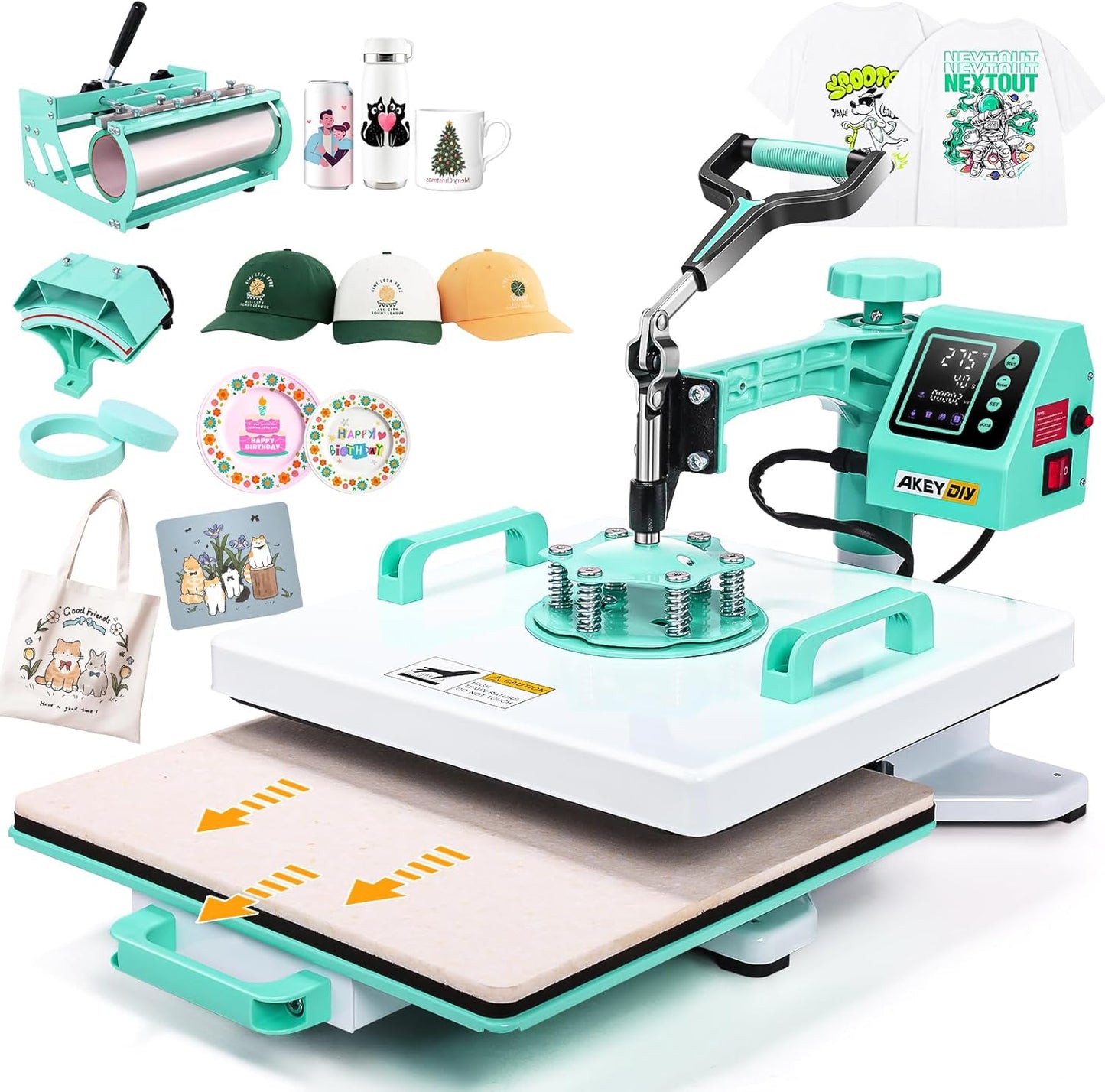 15x15 Heat Press Machine for T-Shirts and More - 5in1 Combo