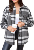 Plaid Flannel Shacket Jacket Women - Cozy Oversized Fall Coat