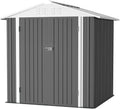6 x 4 ft Metal Outdoor Storage Shed - Grey Lockable Garden House