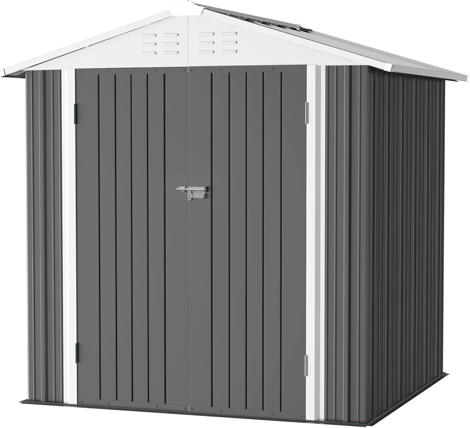 JUMMICO Metal Outdoor Storage Shed for Backyard and Garden