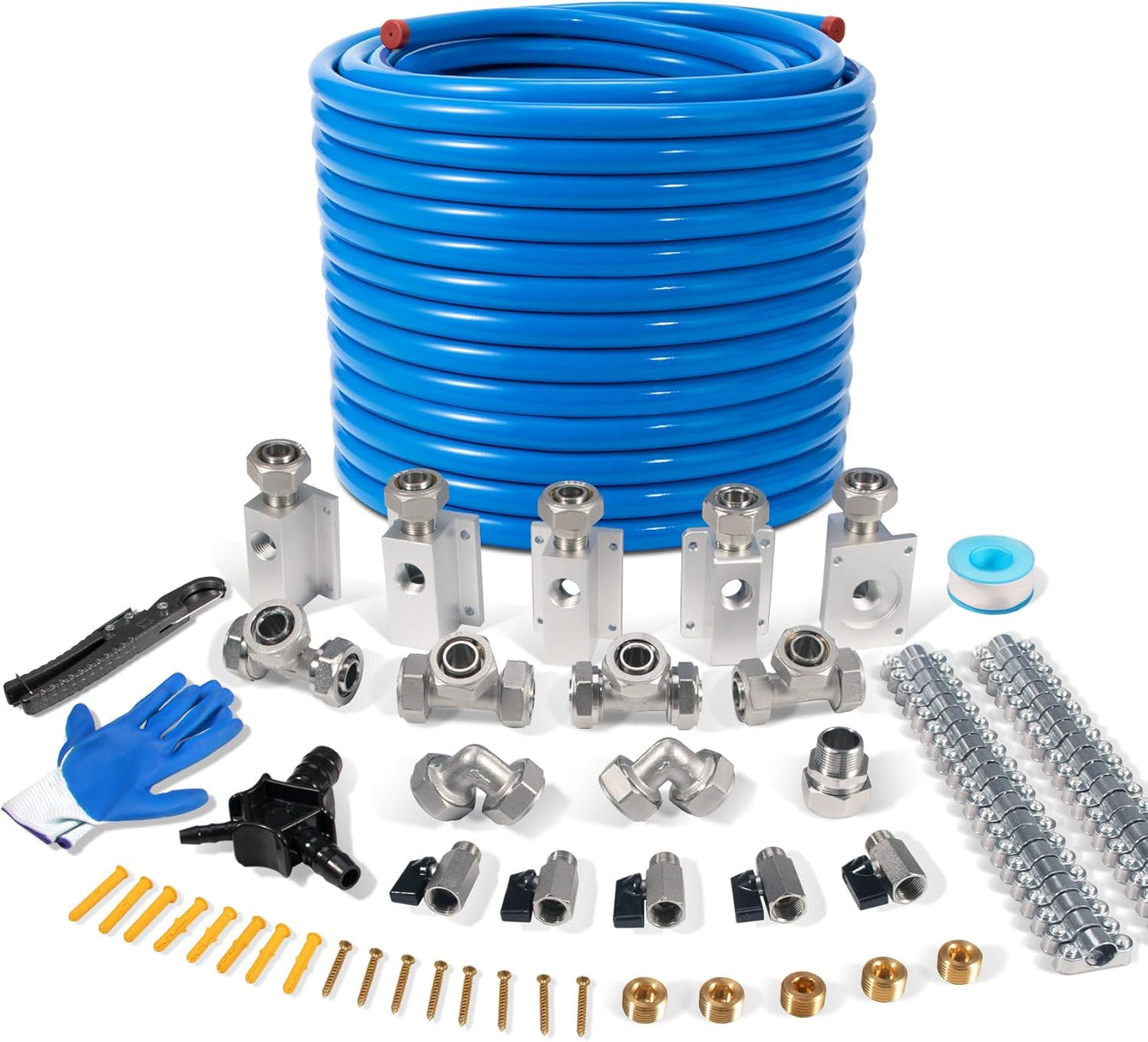 3/4in Compressed Air Line Kit for Shop and Garage Use