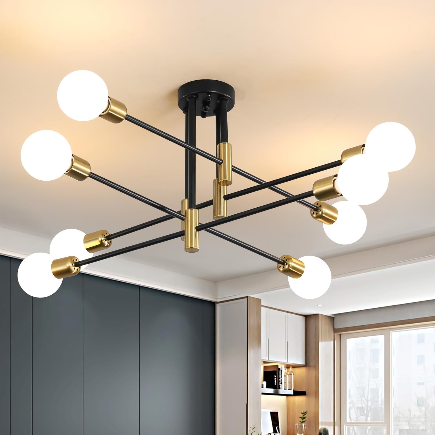 Biewalk Sputnik Chandelier: Modern Nordic Pendant Lighting