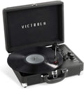 Journey+ Bluetooth Suitcase Record Player Black - Portable 3-Speed