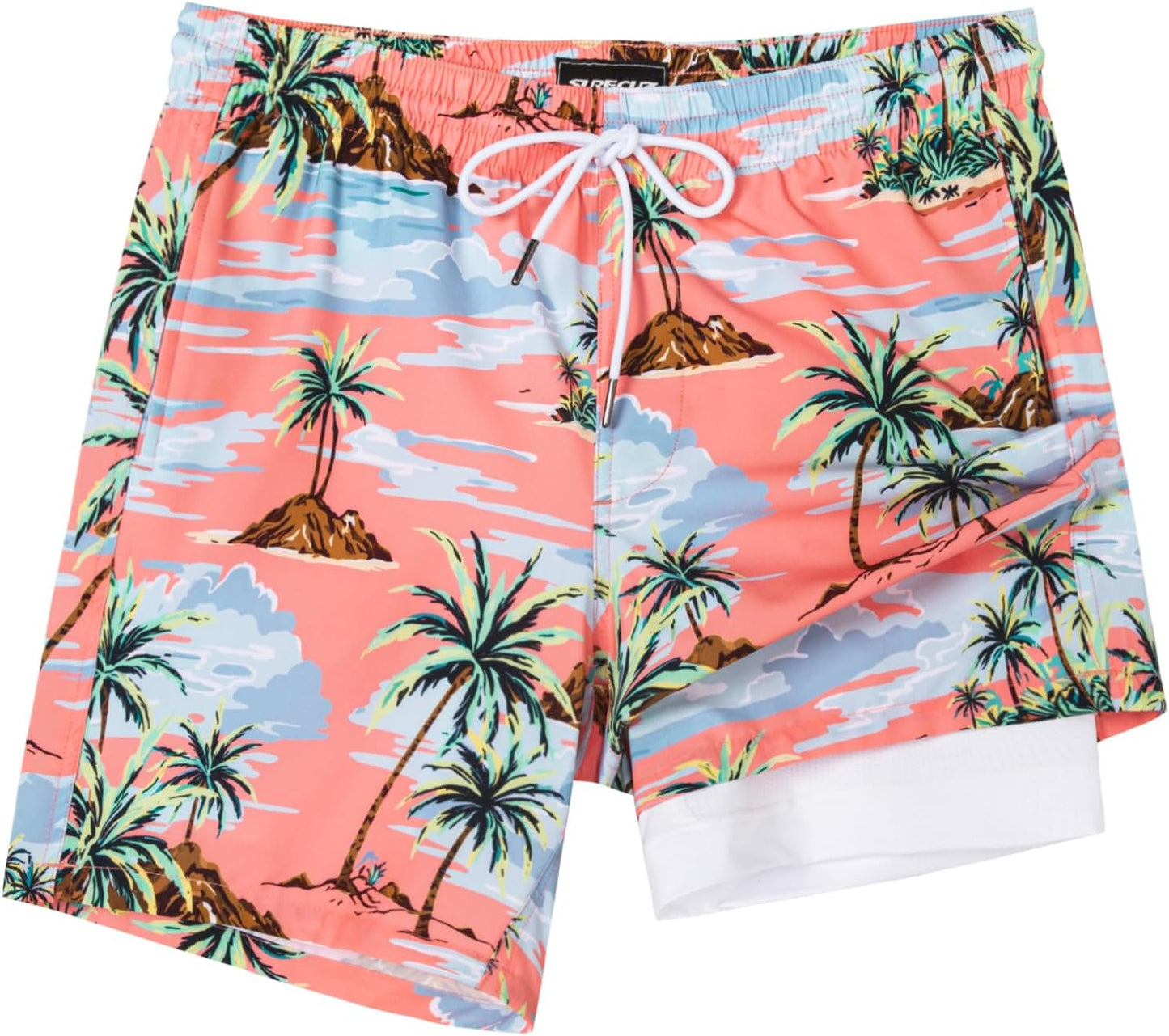 SURF CUZ Mens Swim Trunks with Compression Liner for Comfort