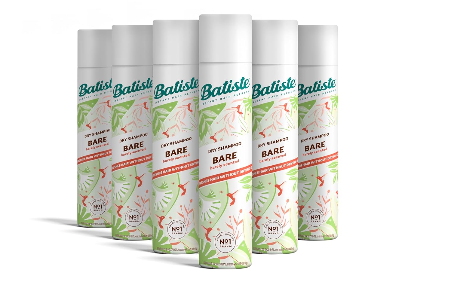 Batiste Dry Shampoo Bare Fragrance 6.73 fl. oz. Pack of 6