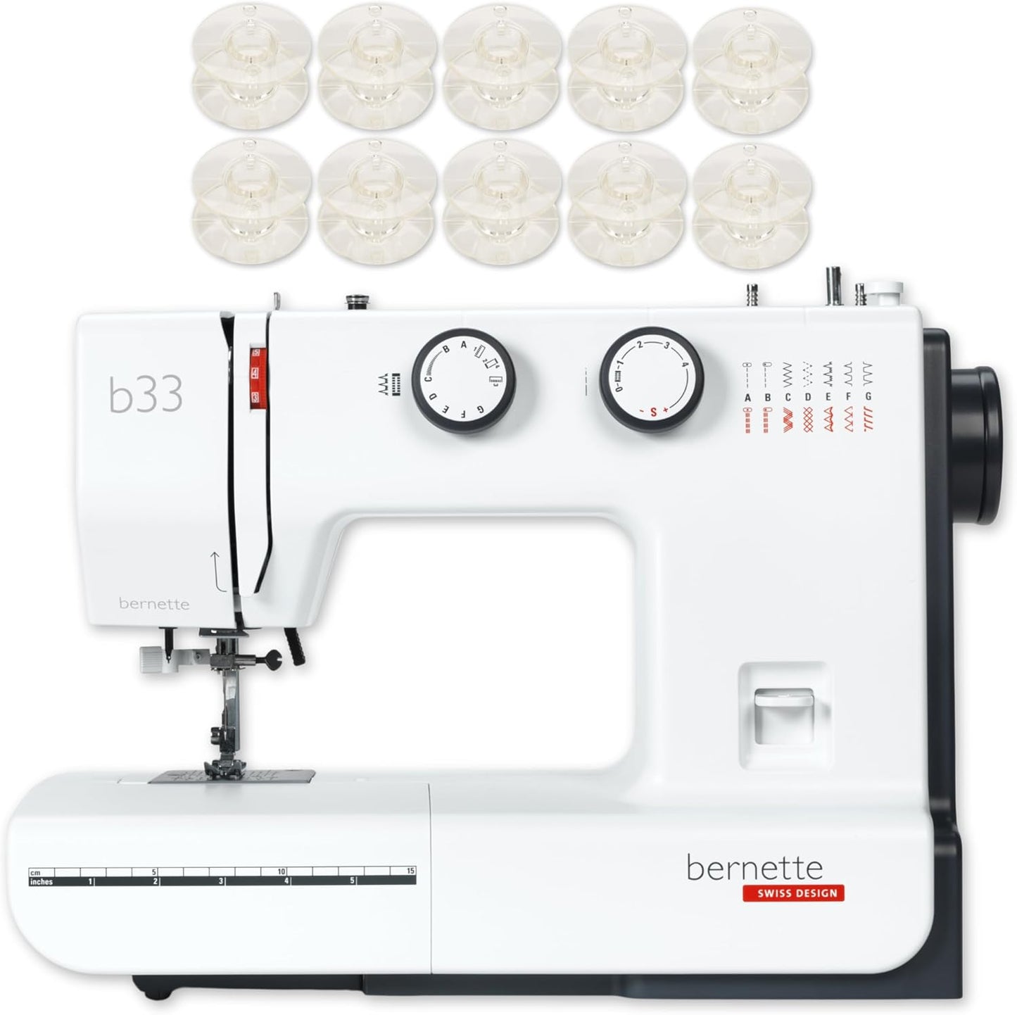 Bernette B33 Heavy-Duty Sewing Machine: Portable Powerhouse with 15 Stitches