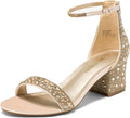 DREAM PAIRS Womens Low-Chunk Low Heel Pump Sandal - Comfortable Block