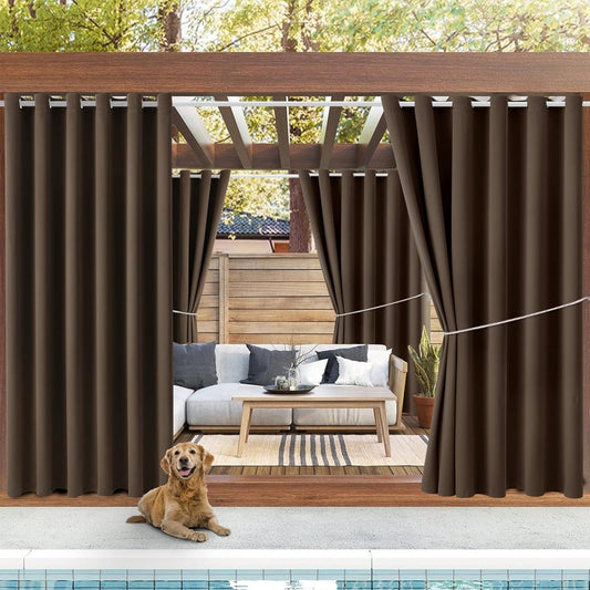 Water Proof Outside Curtains for Porch, Thermal Insulated Drapes