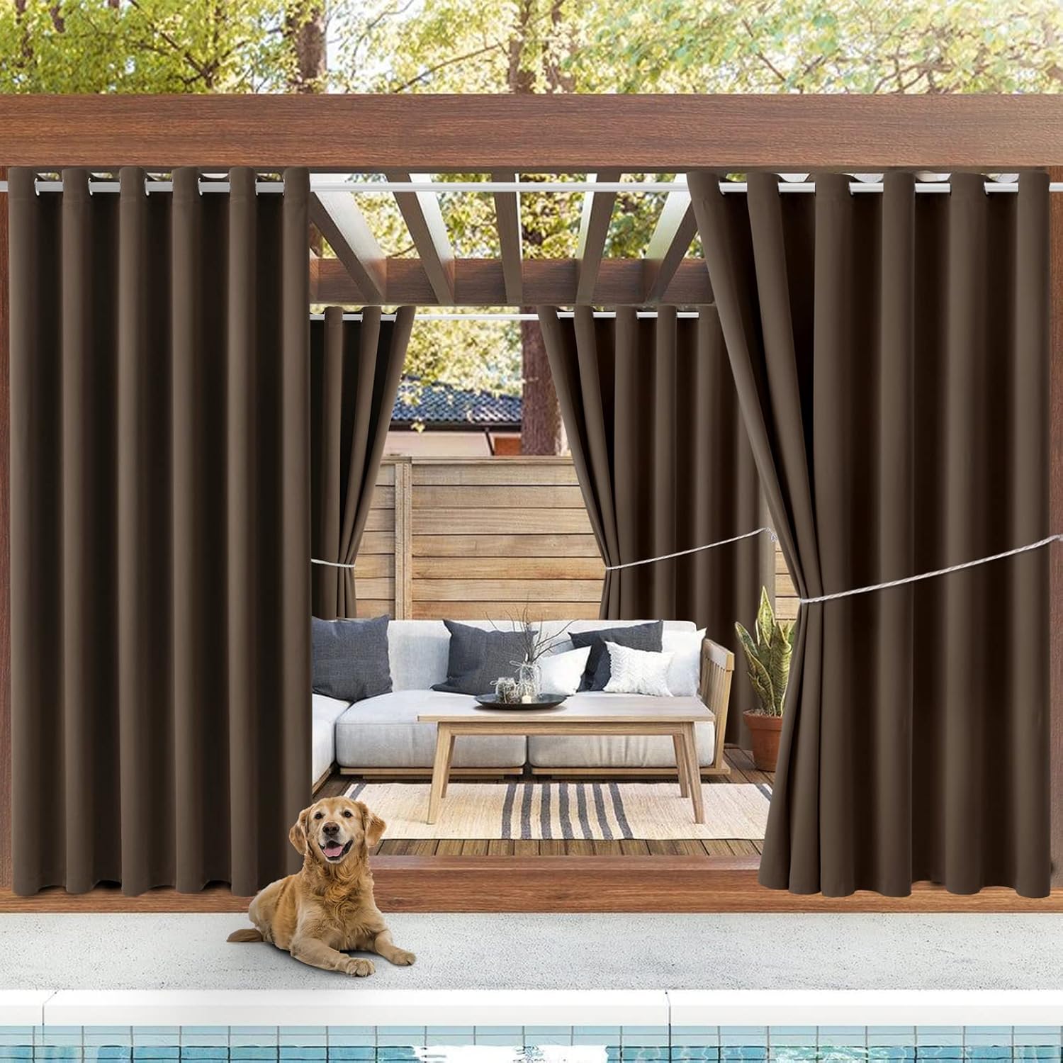 Water Proof Outside Curtains for Porch and Patio Areas