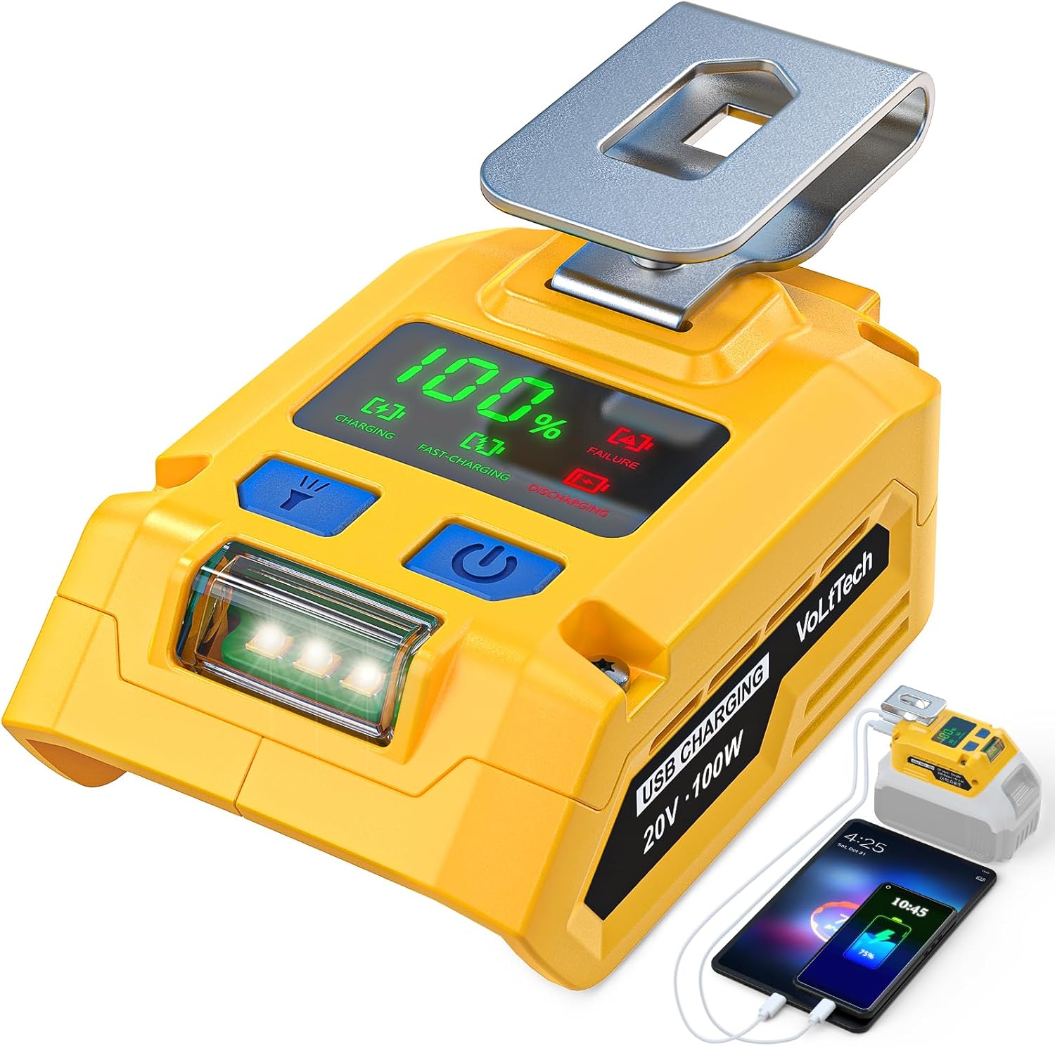 100W Battery Adapter for Dewalt 20V: VoLtTech Portable Charger