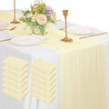 12 Pack 10ft Pearl Table Runner 30x120 in Beige Tulle - Elegant Event