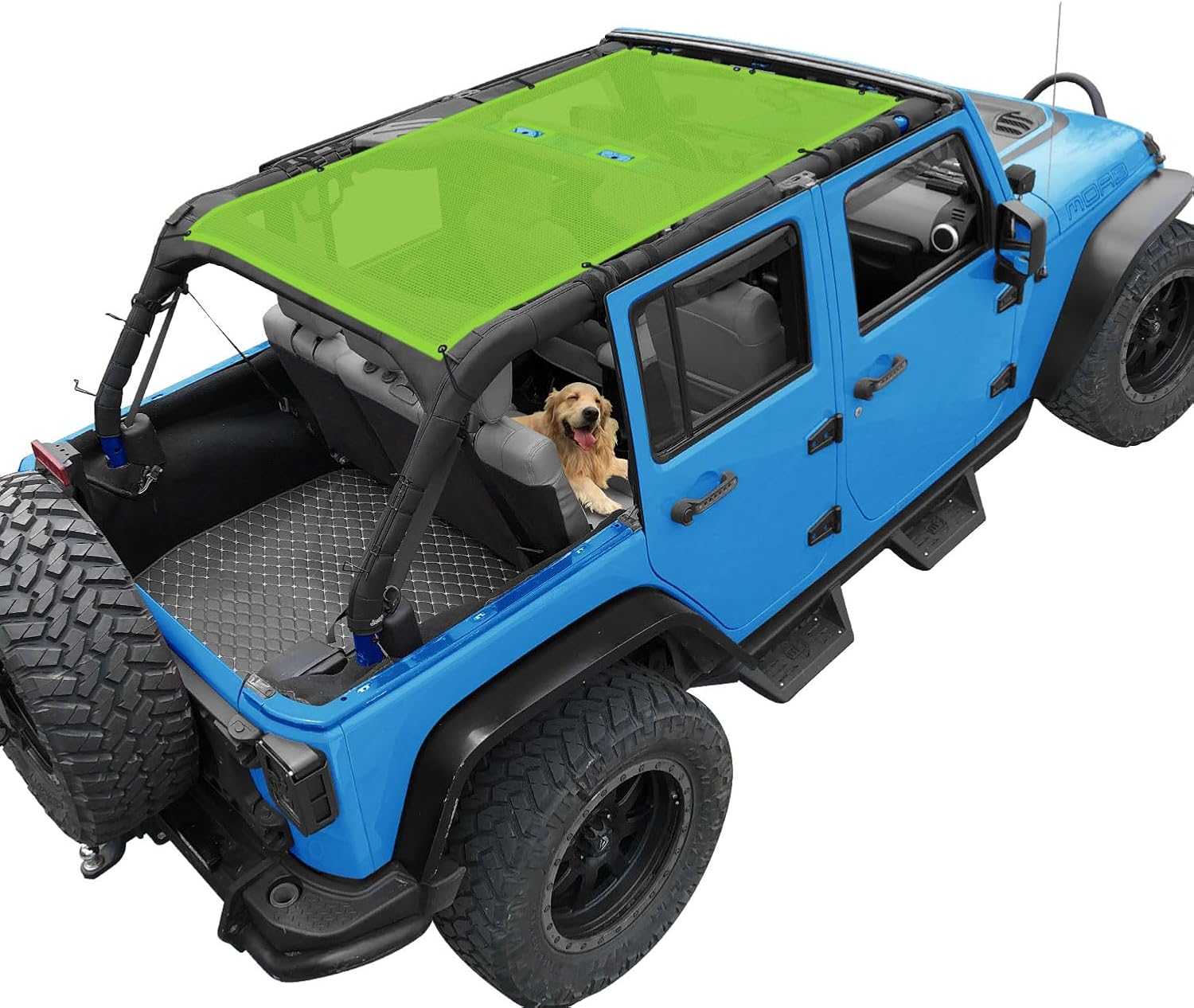 JK Sun Shade Top for Jeep Wrangler 4 Door 2007-2018 - Green Mesh