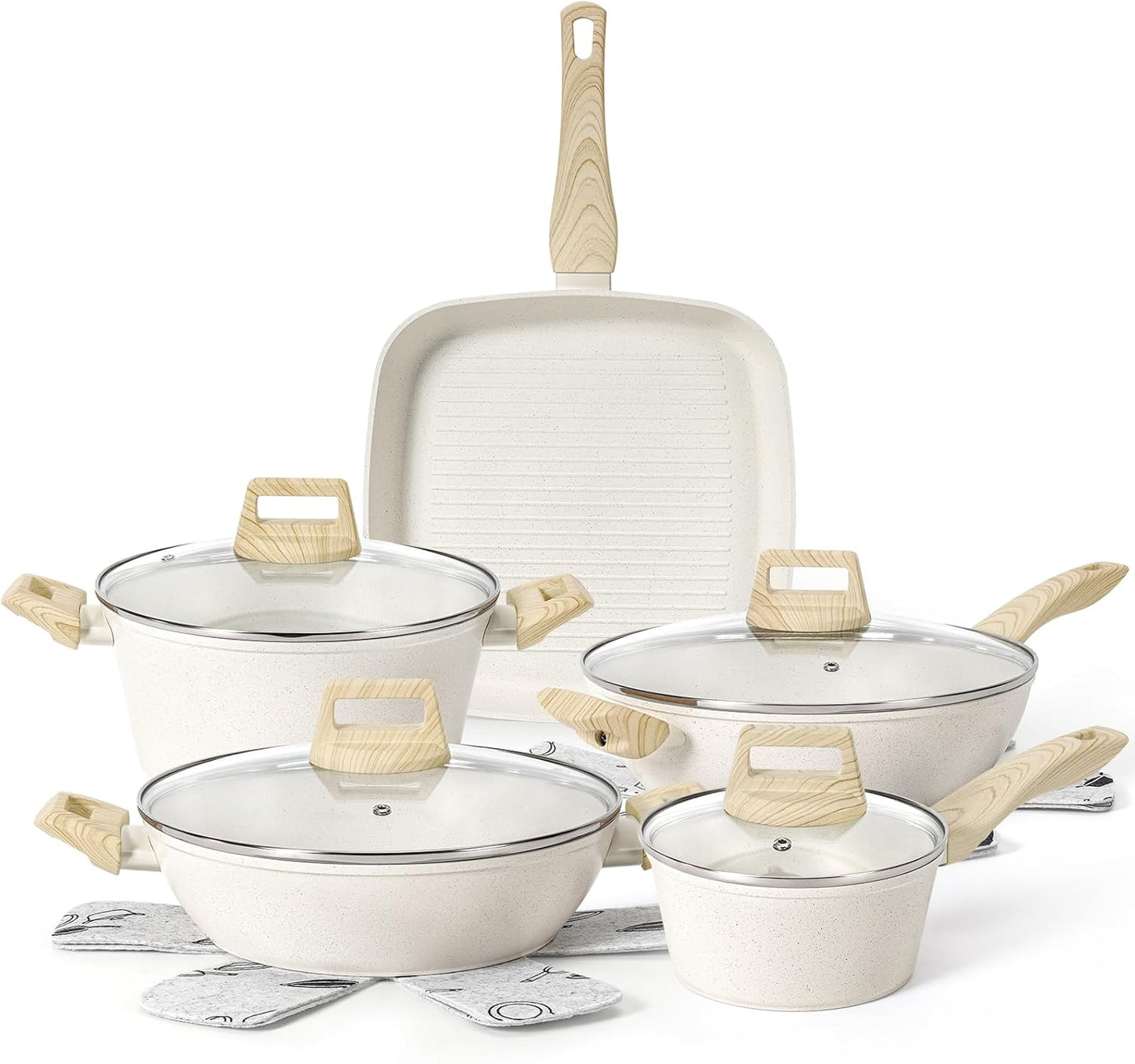 13Pcs Nonstick Cookware Set for Effortless Cooking Experience