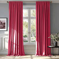 Berry Velvet Blackout Curtains 52x90 in Panels - Thermal Privacy