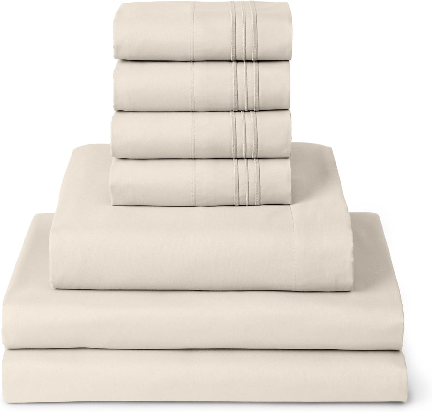 Mellanni Split King Sheet Set - 7-Piece Ultra Soft Bedding