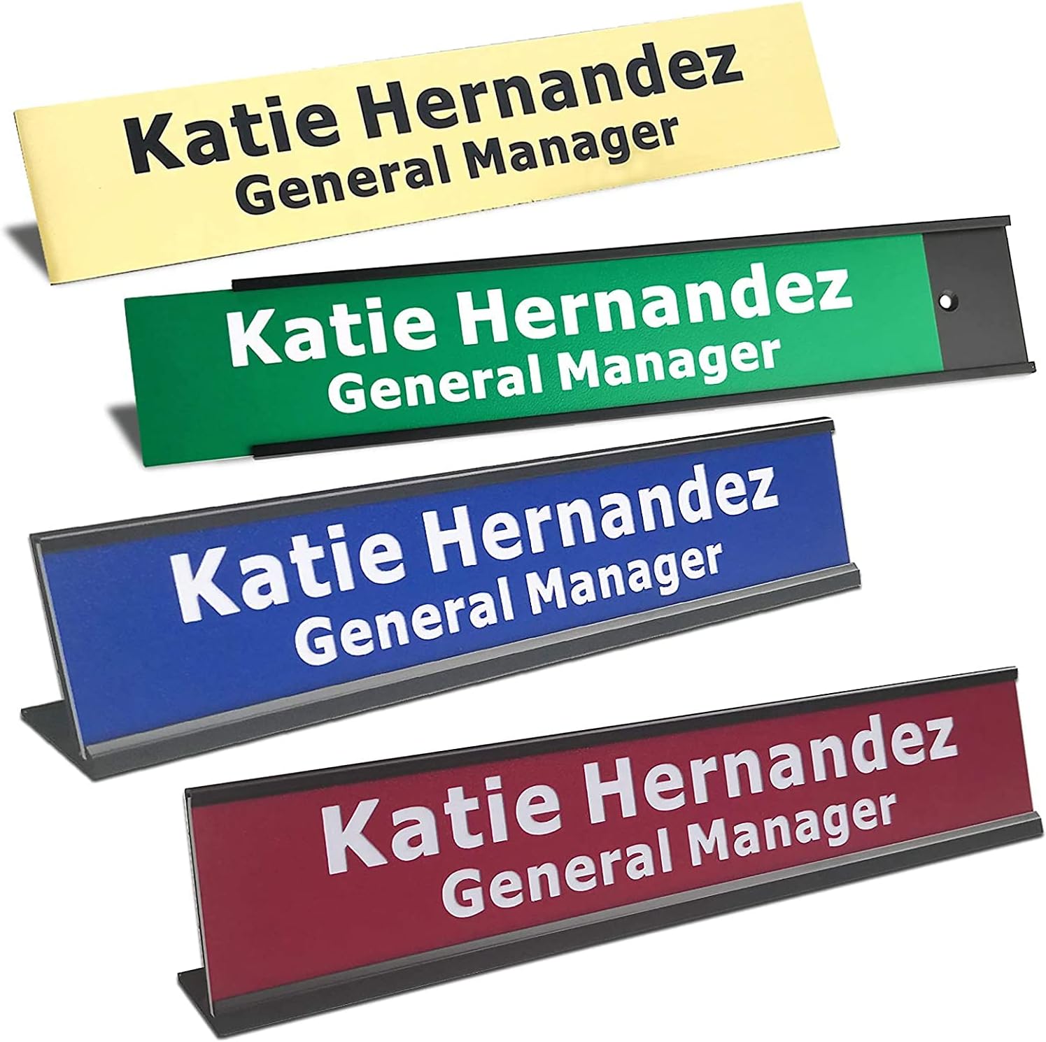 Custom Engraved 2x10 Name Plate | Personalized Aluminum Holder | NEMOCI