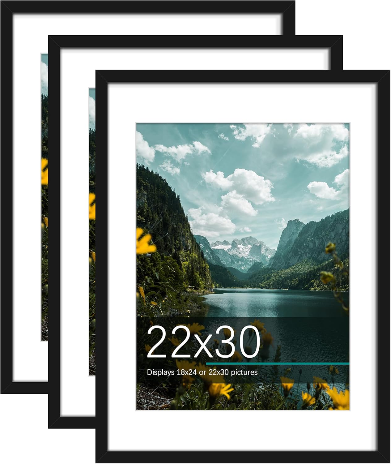 Flexible 22x30 Picture Frame 3 Pack for Horizontal or Vertical Use