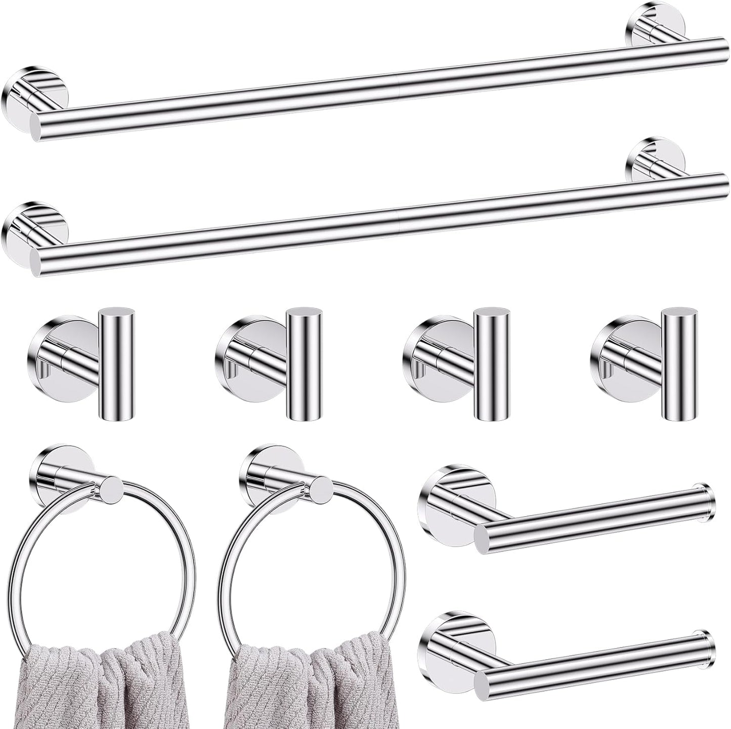 Lairuier Polished Chrome Bathroom Hardware Set for Modern Spaces