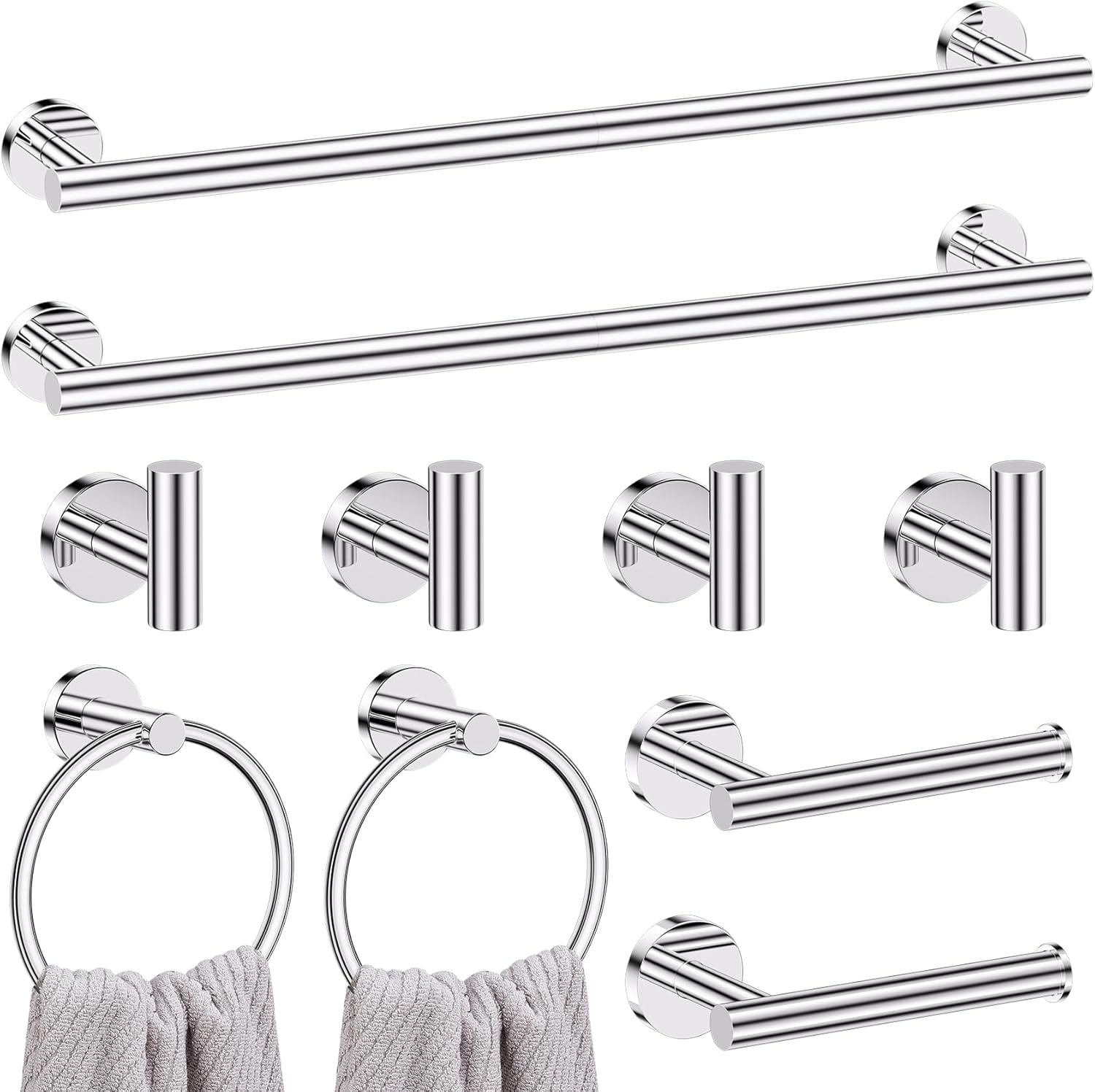 Lairuier Polished Chrome Bathroom Hardware Set for Modern Spaces