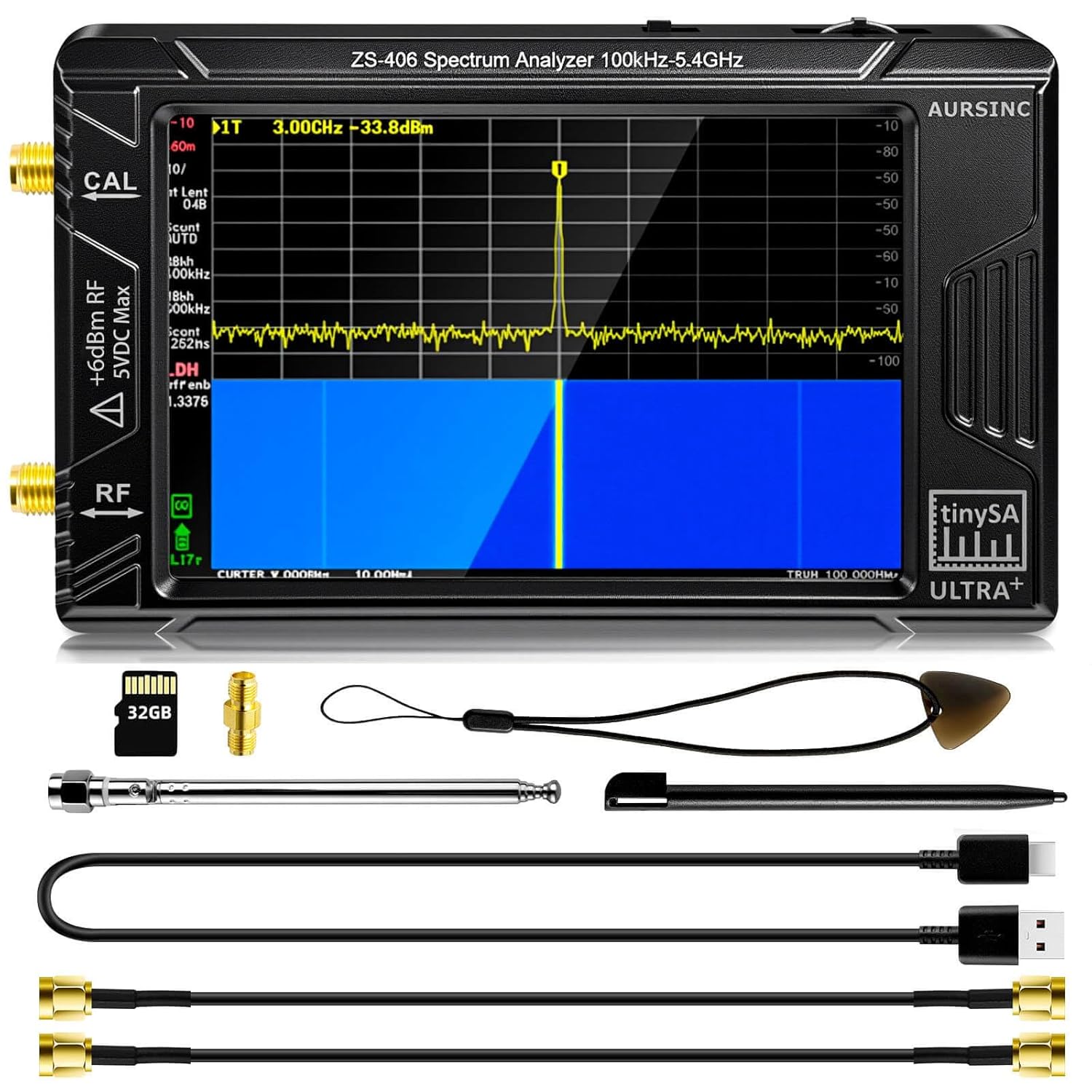 AURSINC TinySA Ultra+ ZS406 Spectrum Analyzer for Accurate Testing