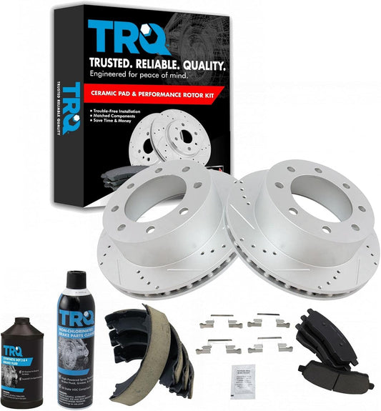 TRQ Rear Brake Pad & Rotor Kit for Ford Excursion & F-Series