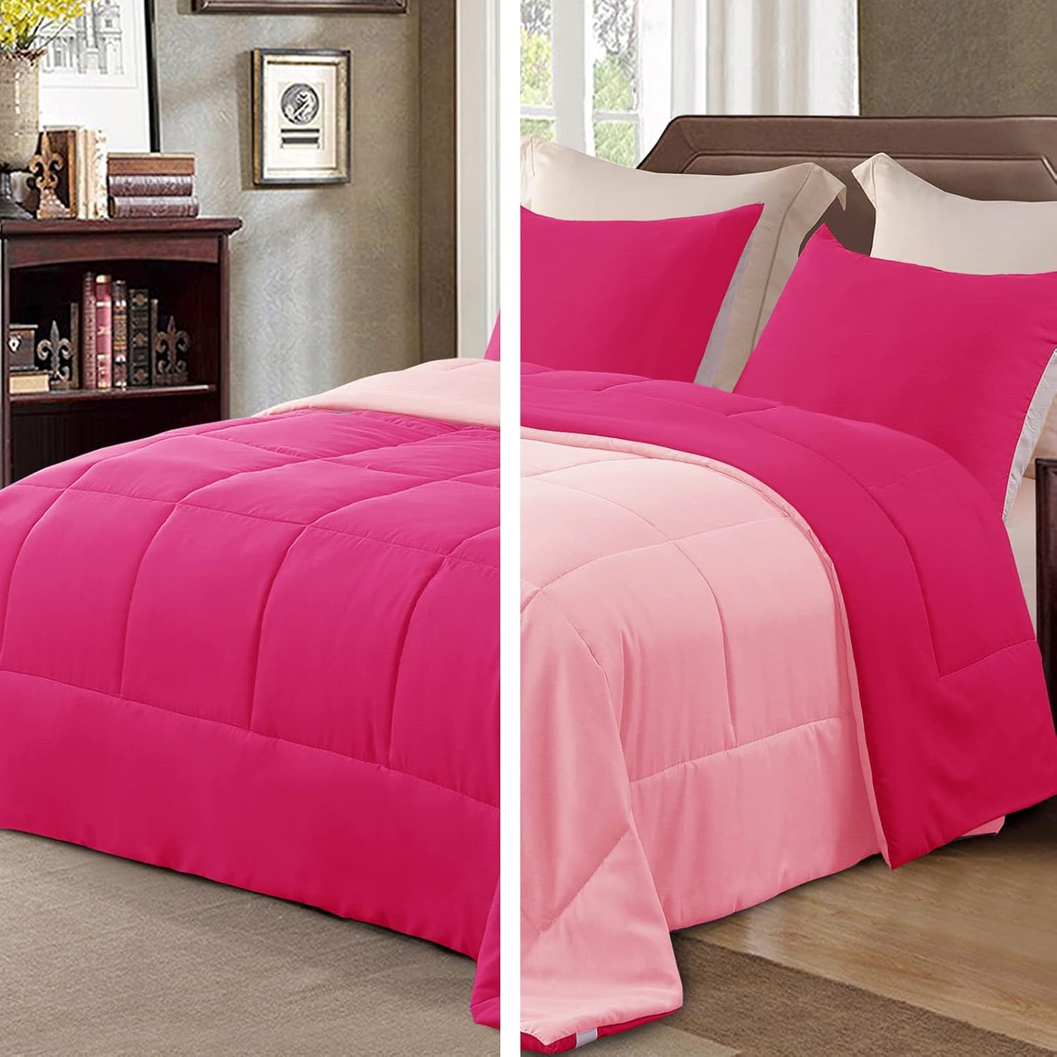 Lightweight Reversible Queen Size Comforter Set for All Seasons