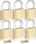 6Pack Solid Brass Padlocks Keyed Alike - Weatherproof Locker Locks
