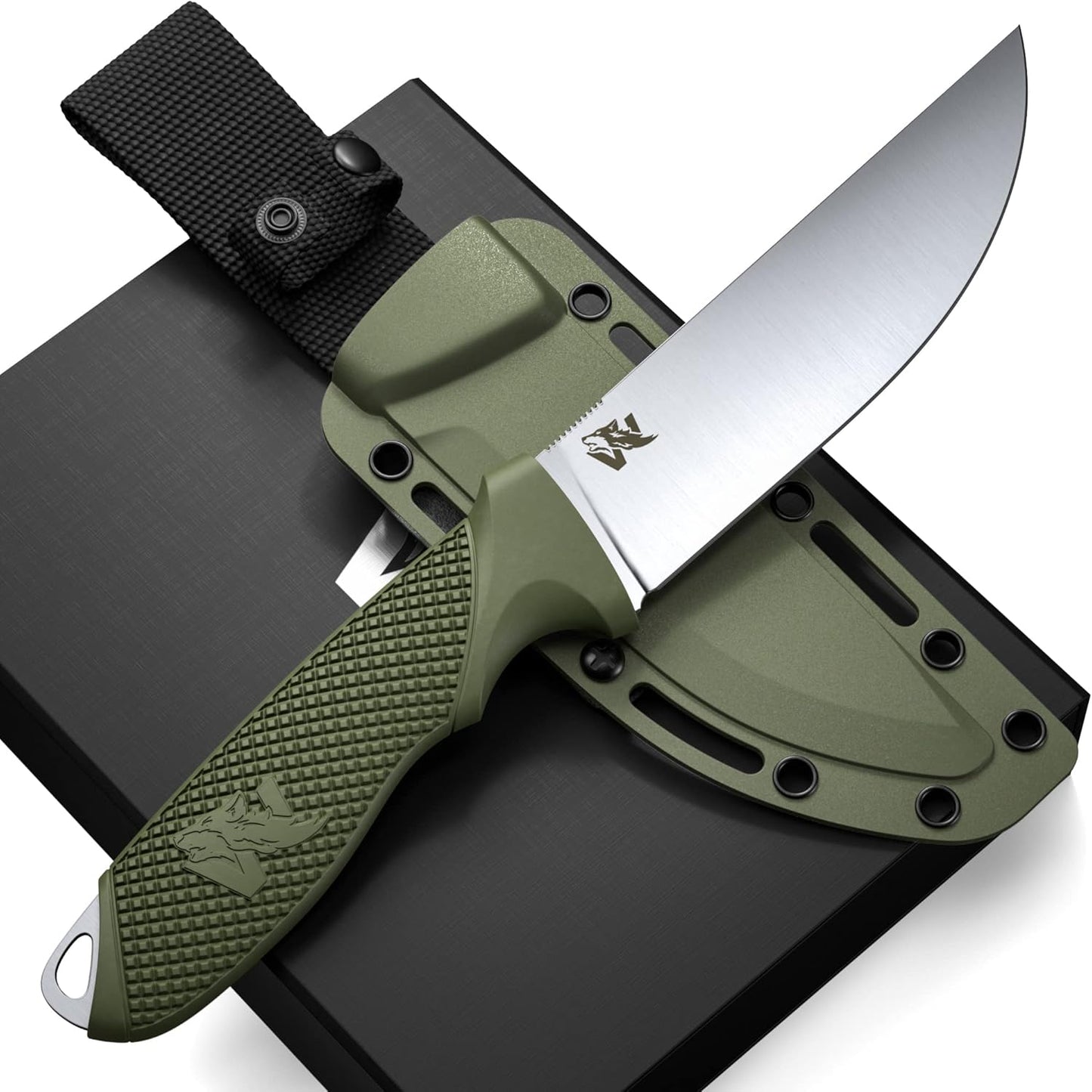 W-FLAT Full Tang Survival Knife - Tactical Fixed Blade EDC