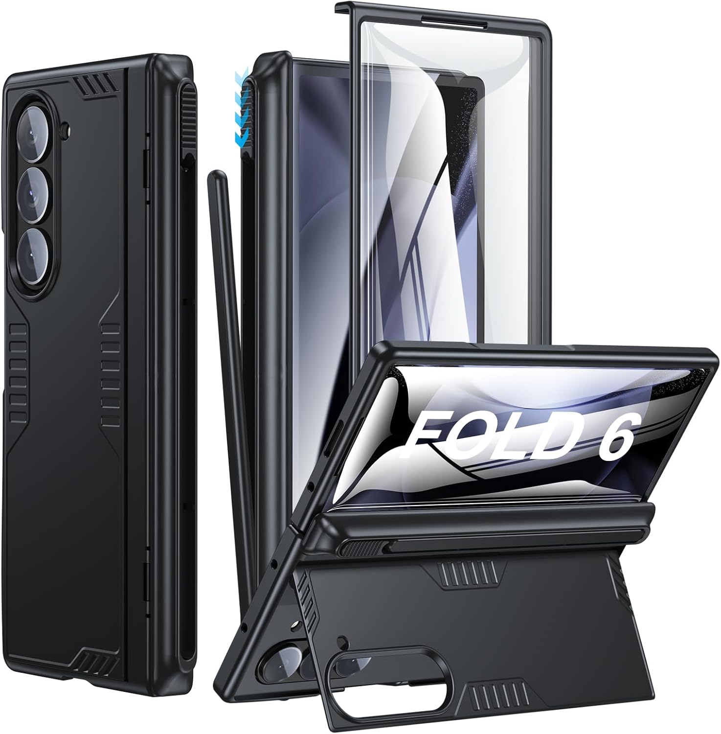 Samsung Galaxy Z Fold 6 Case with Hidden Kickstand & S-Pen Slot
