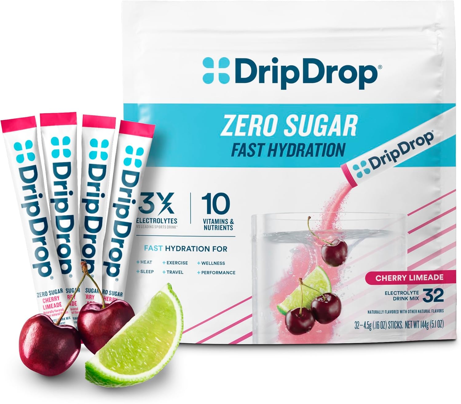 DripDrop Sugar Free Hydration Packets for Fast Hydration