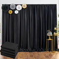 20 ft x 10 ft Thick Black Backdrop Curtain Panels - Party & Photo