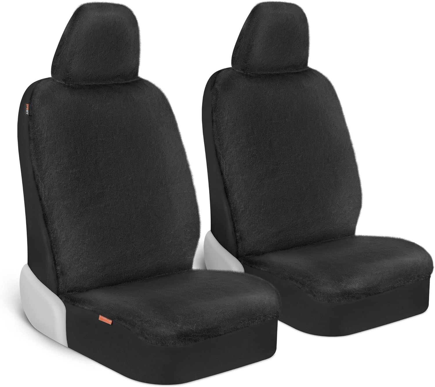 Plush Faux Fur Car Seat Covers - Stylish Comfort for Women! (Black)