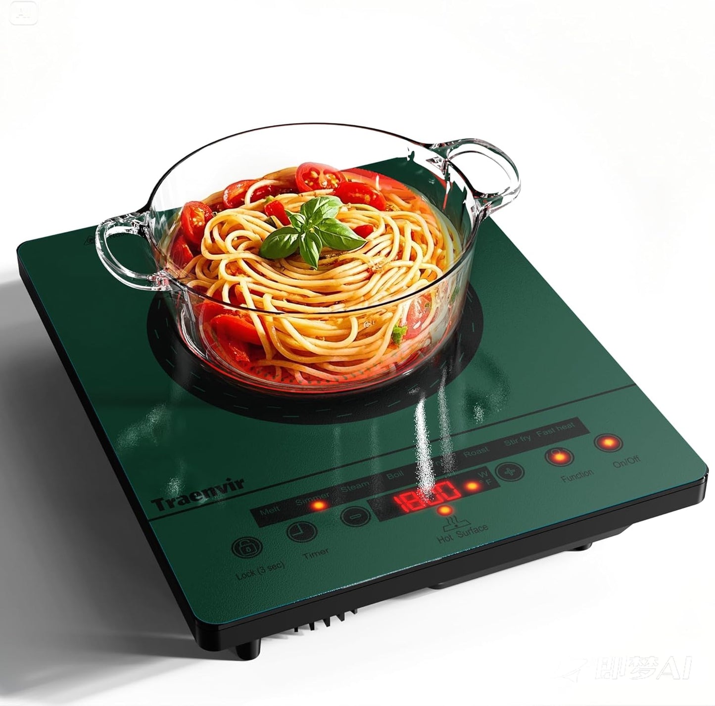 Single Burner Electric Cooktop with Touch Control and Timer