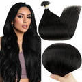 Full Shine U Tip Hair Extensions 22 in Jet Black - Natural Blend