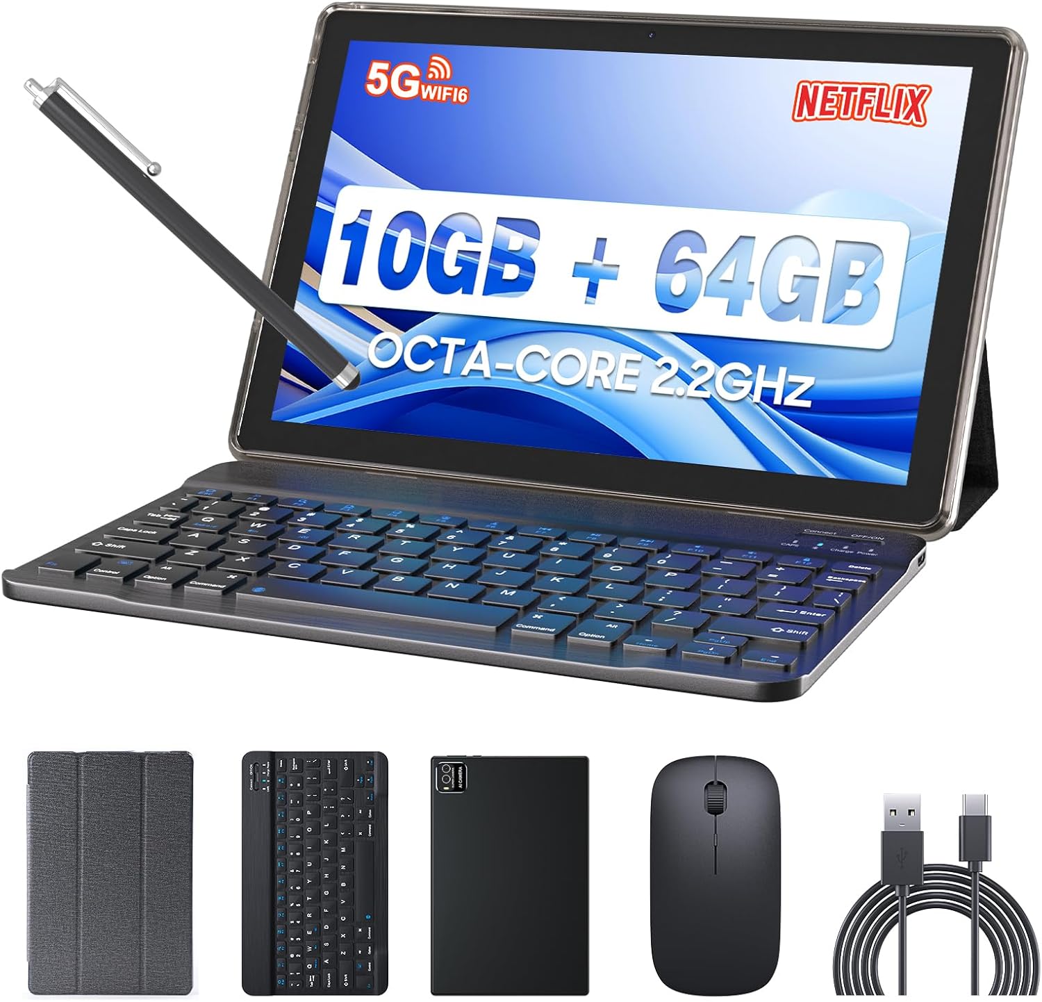 YQSAVIOR Tablet MTK8768 Octa-CORE 10.1Inch with Keyboard and Mouse