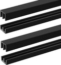 4FT Sliding Door Track for 1/8ft Panels - 2 Sets Black