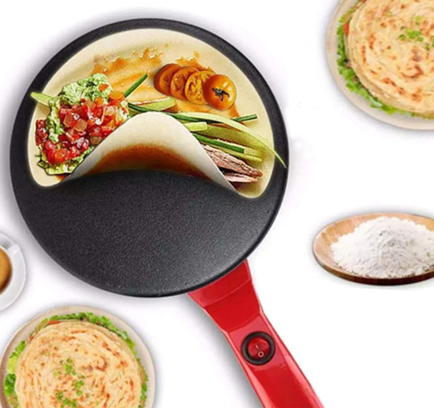 Portable Cordless Crepe Maker - Non-Stick Coating!