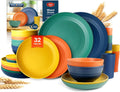 Teivio 32-Piece Wheat Straw Dinnerware Set for 8 - Lightweight Durable