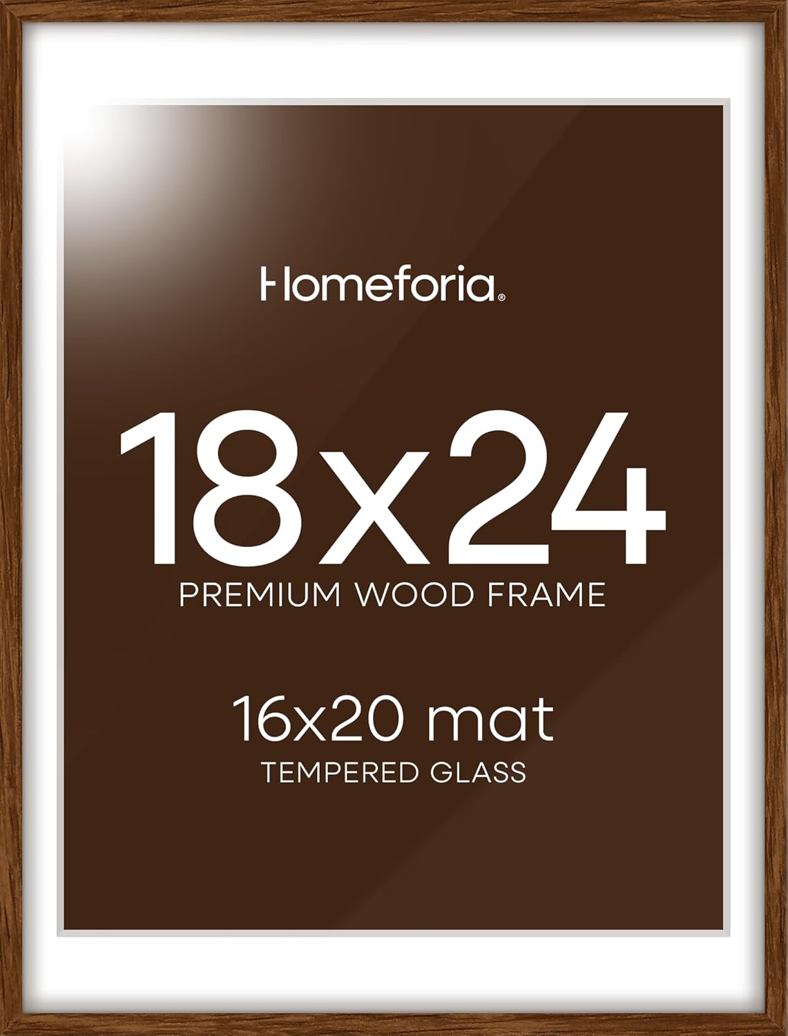 Homeforia 18x24 Walnut Poster Frame for Elegant Display