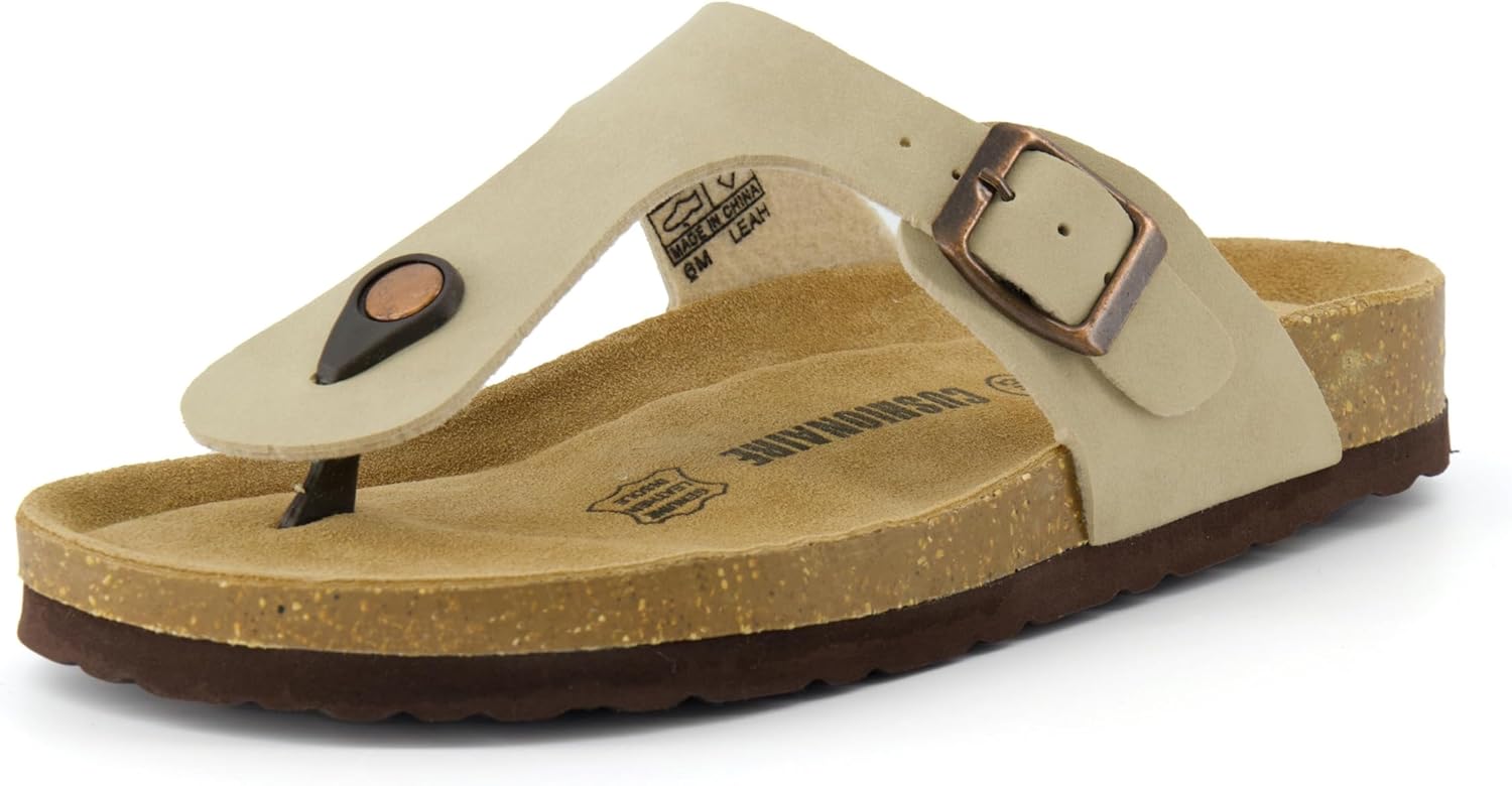 CUSHIONAIRE Women's Leah Cork Footbed Sandal for Summer Style